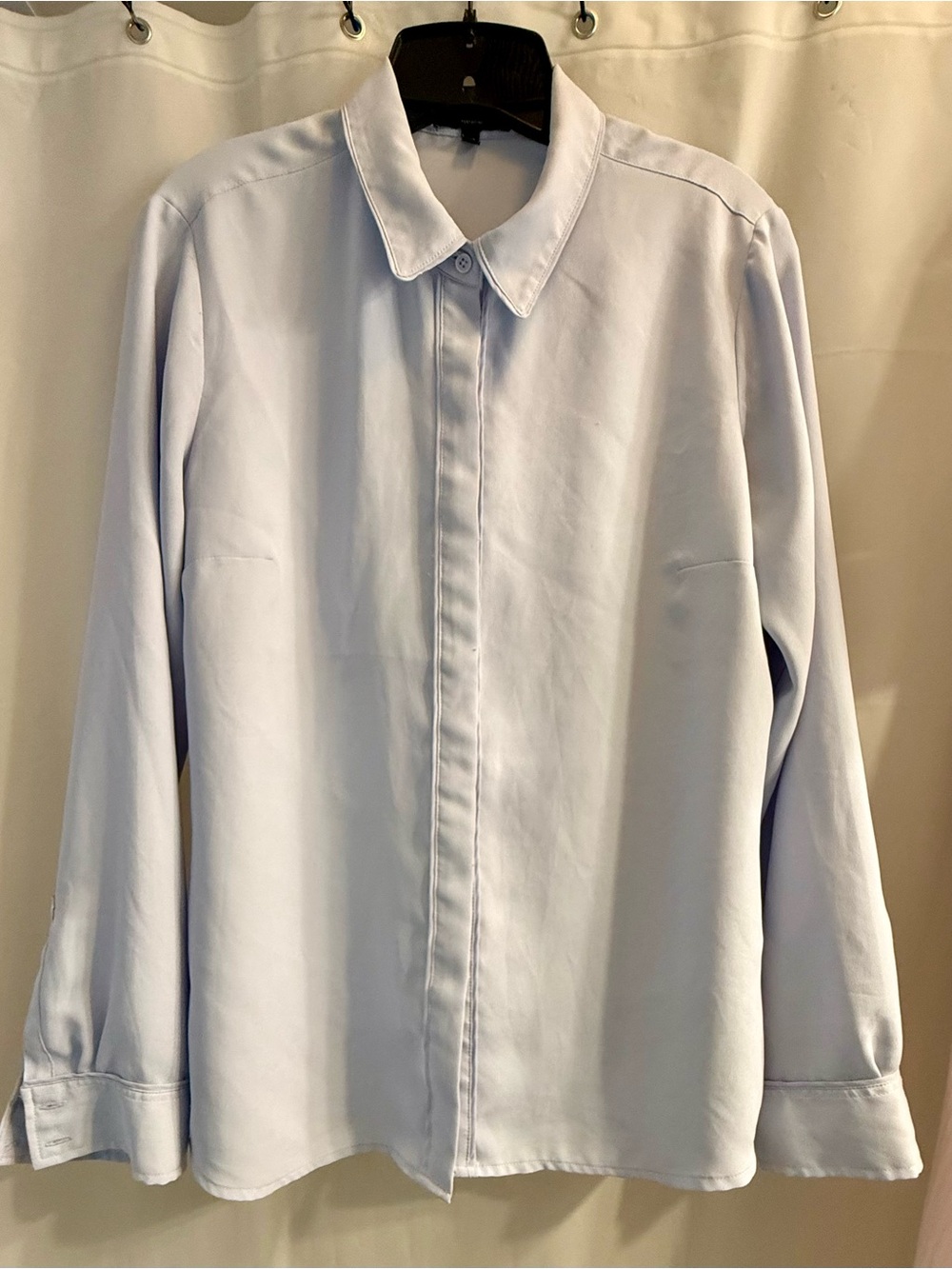 Express Pale Blue Hidden-Placket Button-Down Shirt